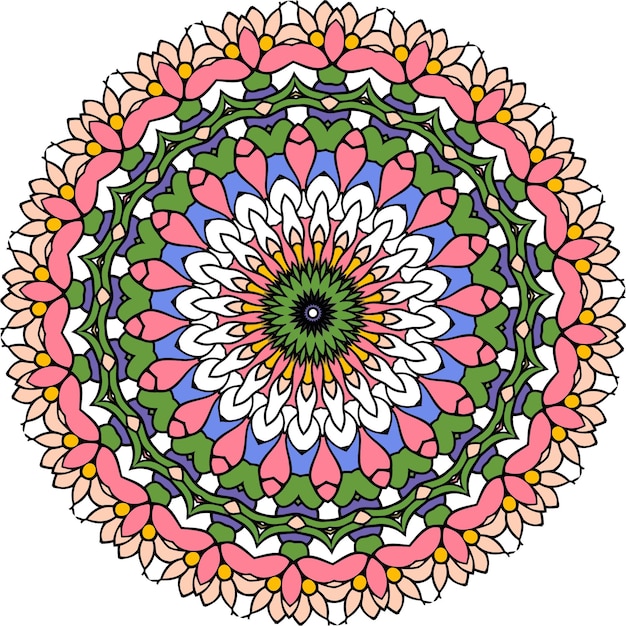 Abstract floral ornament for print and decoration. cute mandala for fabric and textile design