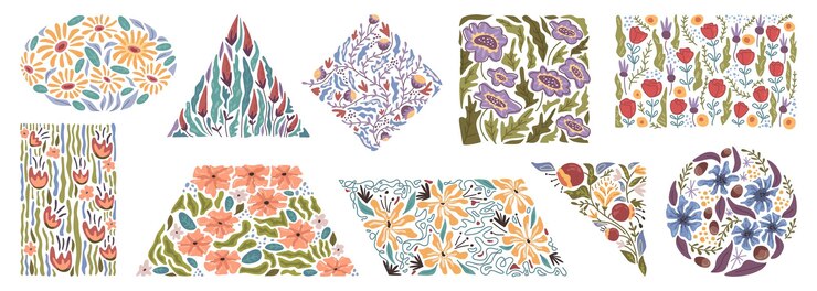 Vector abstract floral pattern geometry shapes