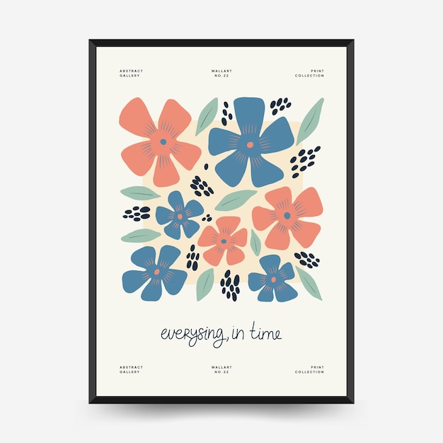 Vector abstract floral posters template. modern trendy matisse minimal style.