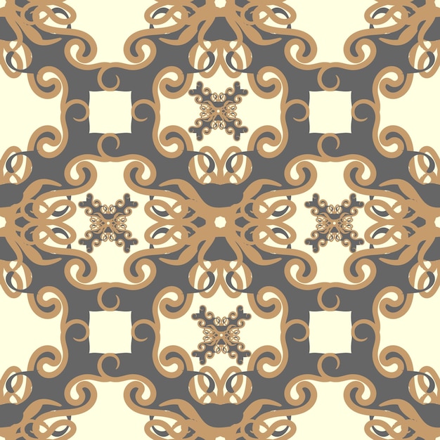 Abstract floral royal seamless pattern. with geometric pattern