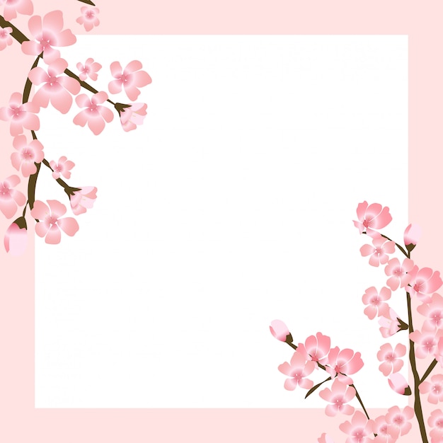 Vector abstract floral sakura flower japanese natural background