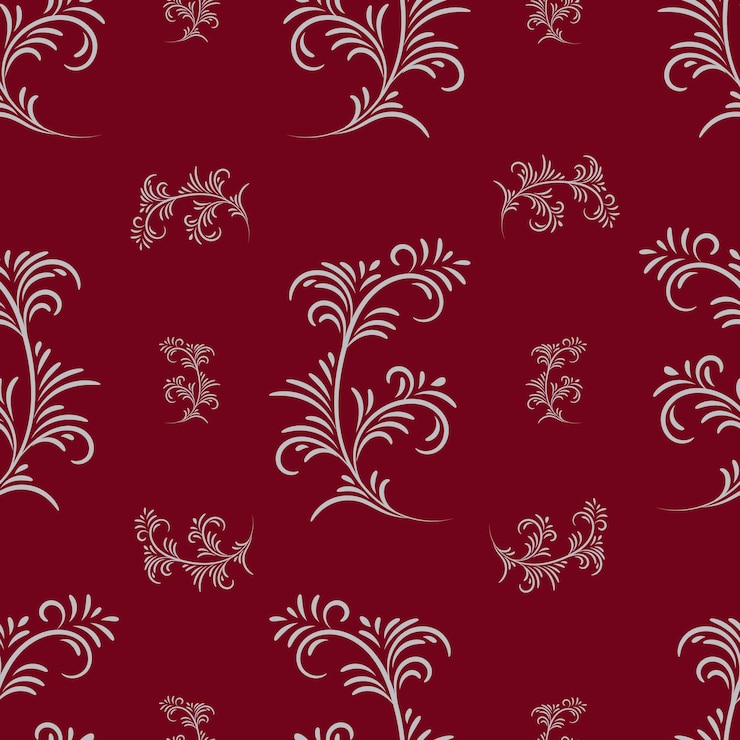वेक्टर abstract floral seamless pattern vector illustration with grey on red background