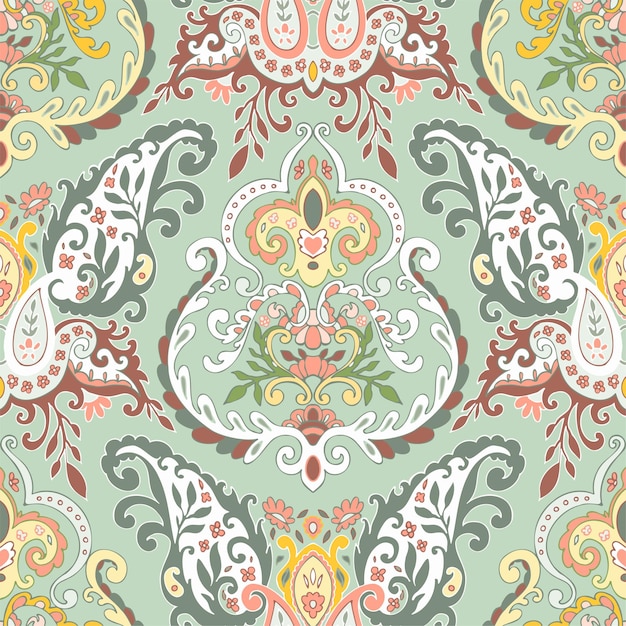 Abstract floral seamless pattern with foliage