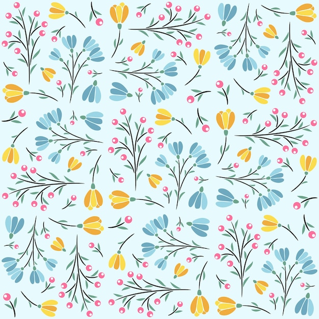 Abstract Floral Seamless Pattern With Leaves, Trendy Seamless Floral Pattern, Vintage Floral Pattern