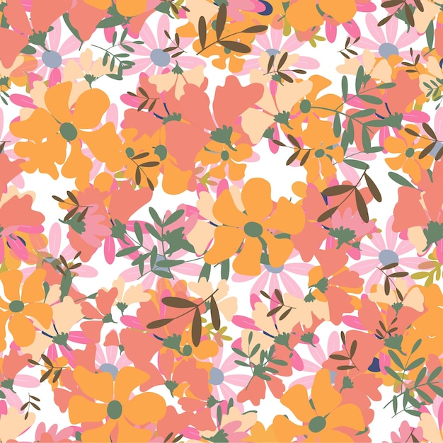 Abstract floral seamless pattern