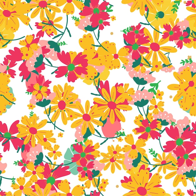 Abstract floral seamless pattern