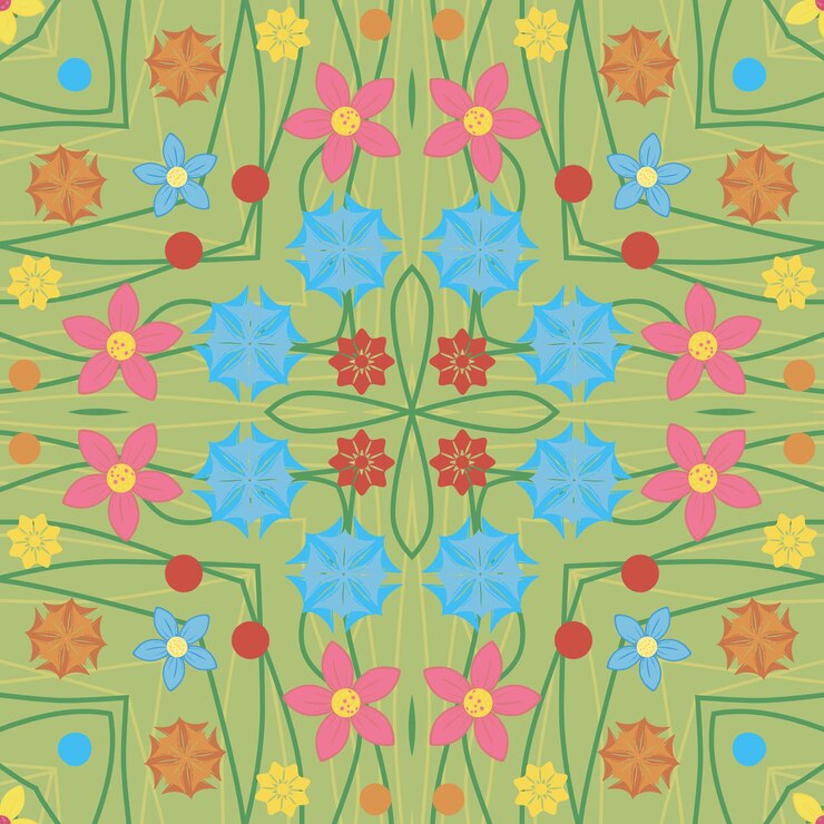 Vector abstract floral seamless pattern