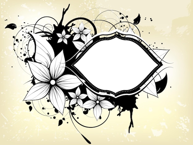 Vector abstract floral spring background with frame abstract vector illustration with background