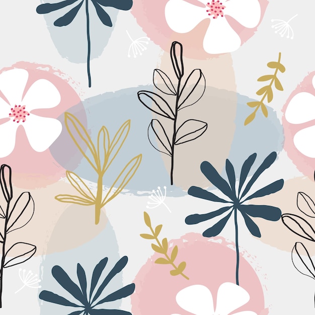 Vector abstract floral surface pattern seamless background