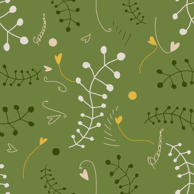 Abstract floral vector art seamless pattern