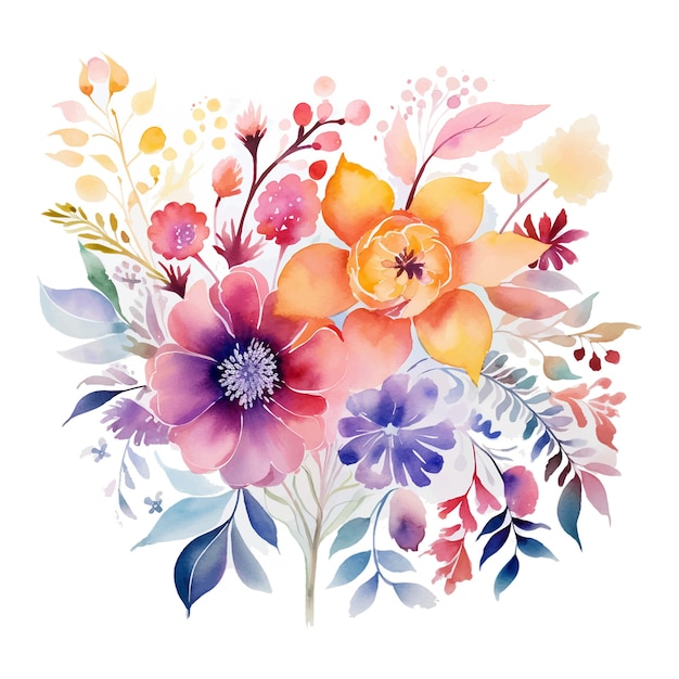 abstract florals and flowers watercolor design