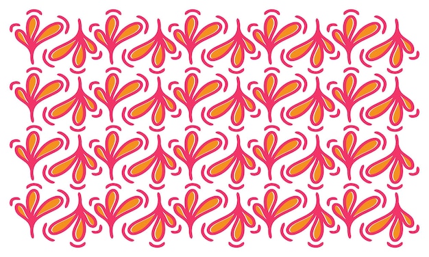 Abstract Florist Doodles Shape Red Yellow Color Background