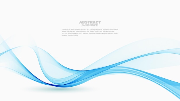 Abstract flow of blue smoky transparent wave Blue waveDesign element