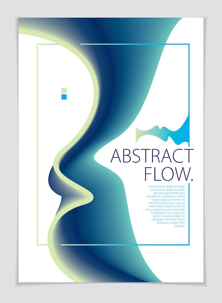 Vector abstract flow fluid vector colorful blend art background. a4 print format.brochure, flyer, cover, poster or guidebook template.