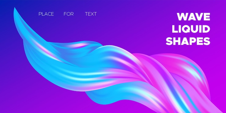 Vector abstract flow shapes vibrant gradient background