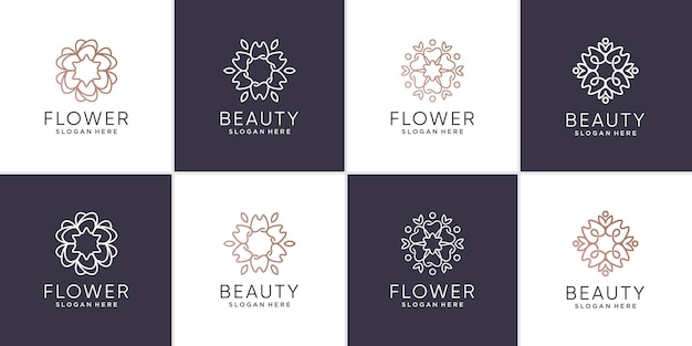 абстрактная коллекция цветов и красоты логотип