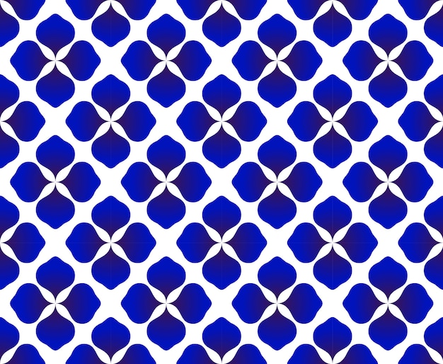 Abstract flower blue and white pattern