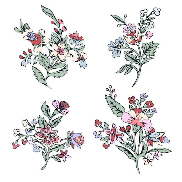 抽象的花植物.向量插圖
