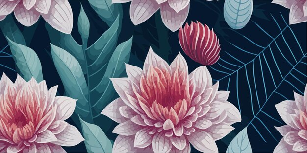 Abstract flower forms vector dahlia patterns for creative exploration