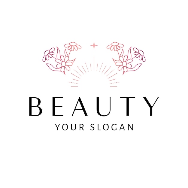 Abstract flower and leaves logo design Cosmetics and fashion logotype Luxury and modern logo