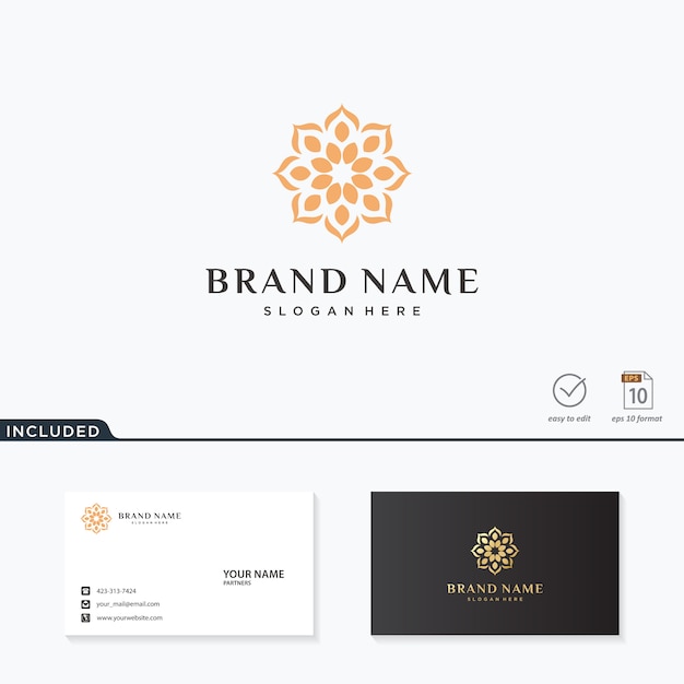 Fiore astratto logo design ispirazione