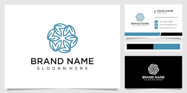 Fiore astratto logo design ispirazione