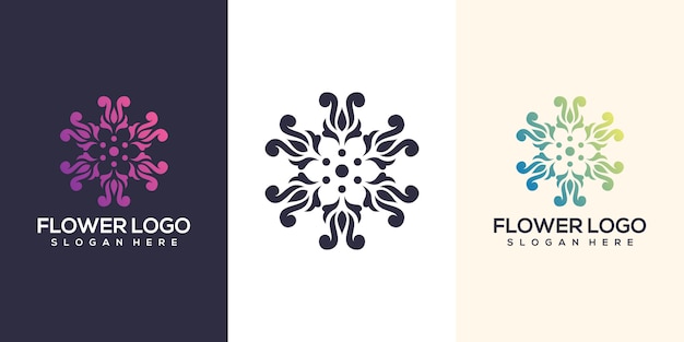 Vector abstract flower logo design