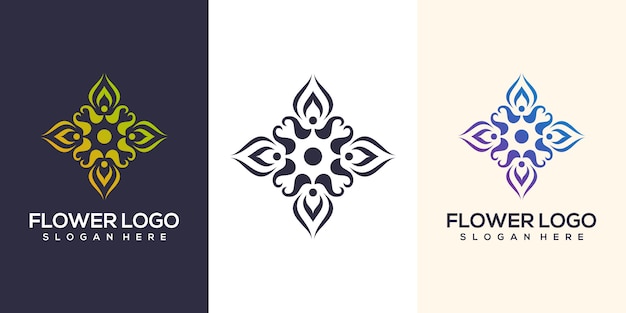 abstract flower logo design