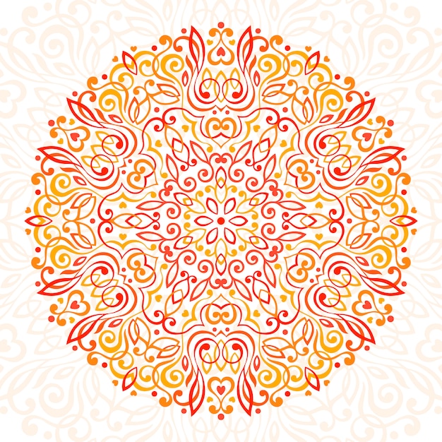 Abstract Flower Mandala. Decorative ethnic element for design.