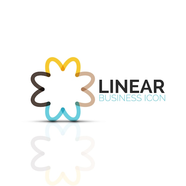 Vector abstract flower or star linear thin line icon minimalistic business geometric shape symbol created with line segments vector illustration