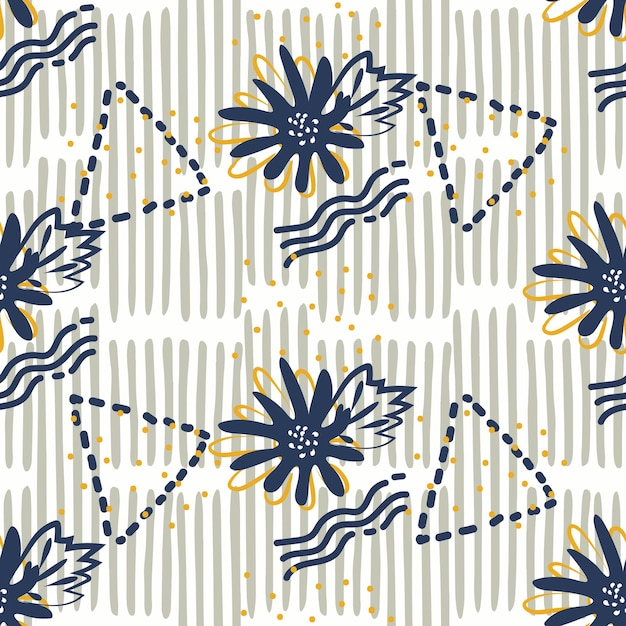 Abstract flower textile seamless pattern 04