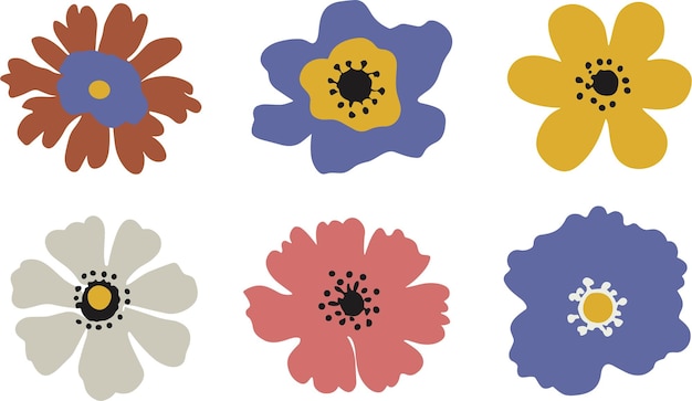 Vector abstract flowers vector clipart spring illustration