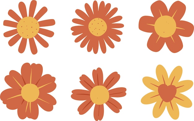 Abstract flowers vector clipart spring illustration
