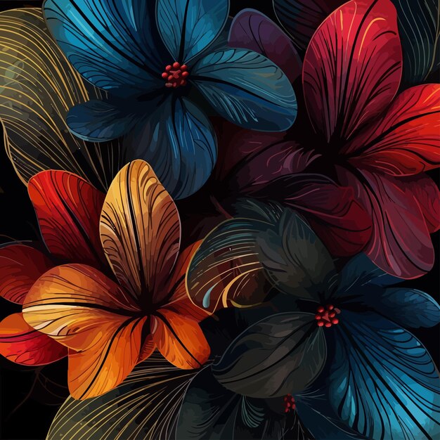 Vector abstract flowers vector