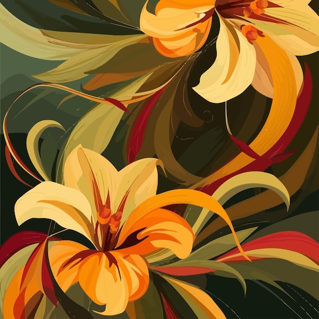 abstract flowers vector