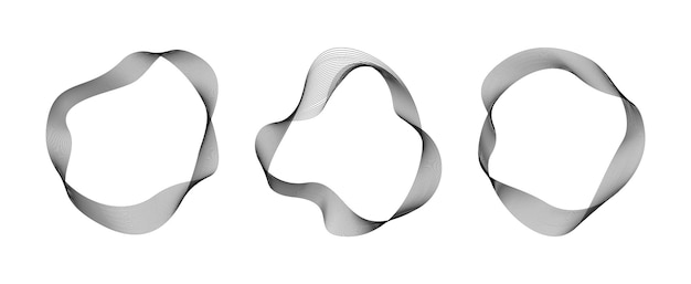 Anelli circolari di linee ondulate fluenti astratte traccia di frequenza rotonda digitale ed equalizzatore vocale vector