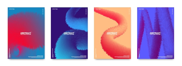 Abstract fluffy backgrounds vibrant and colorful vector designs for modern and trendy projects