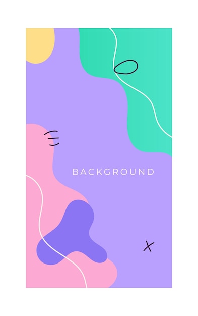 Абстрактная жидкая фоновая обложка Флаер для детей на фиолетовом фоне Обложка с линейным объектом Векторная иллюстрация