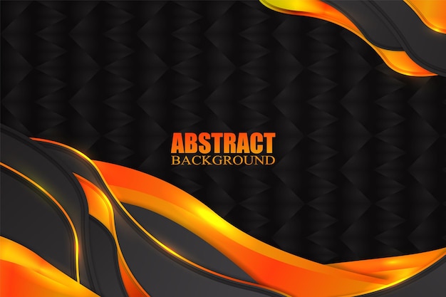 Abstract fluid background with black and orange color