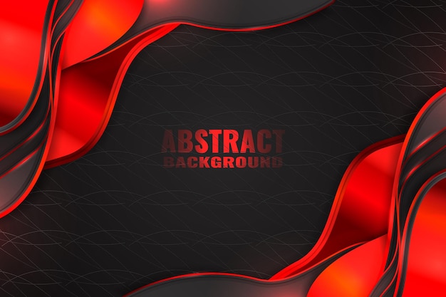 Abstract fluid background with black and red color