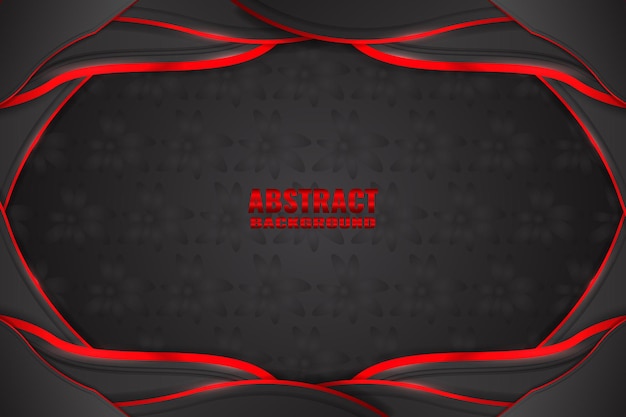 Abstract fluid background with black and red color