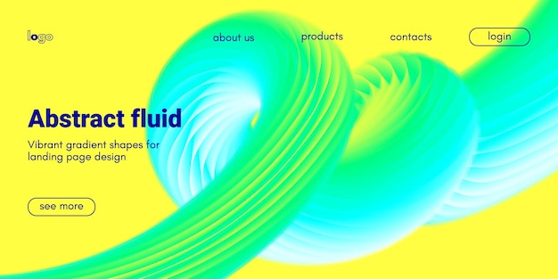 Abstract fluid background with colorful gradient curved shape