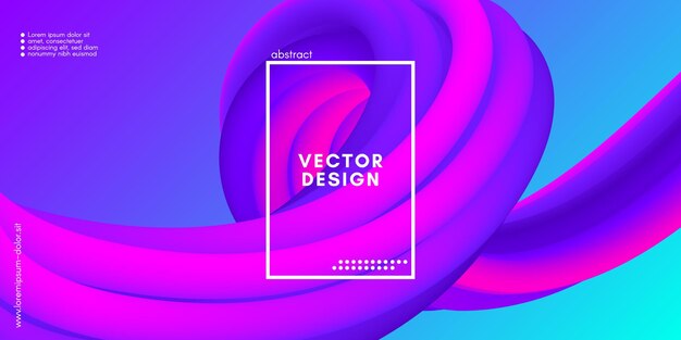 Abstract fluid background with colorful gradient curved shape