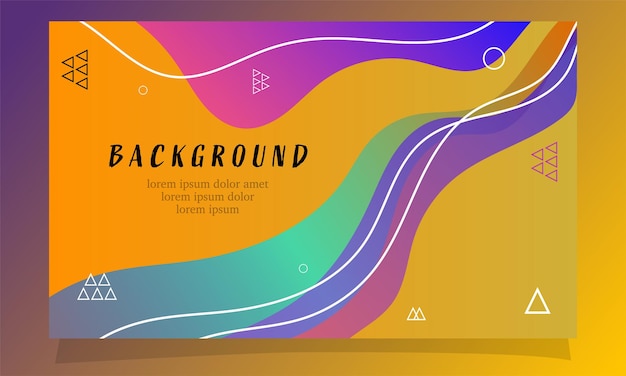 Abstract fluid gradient color background vector design for landing page web background
