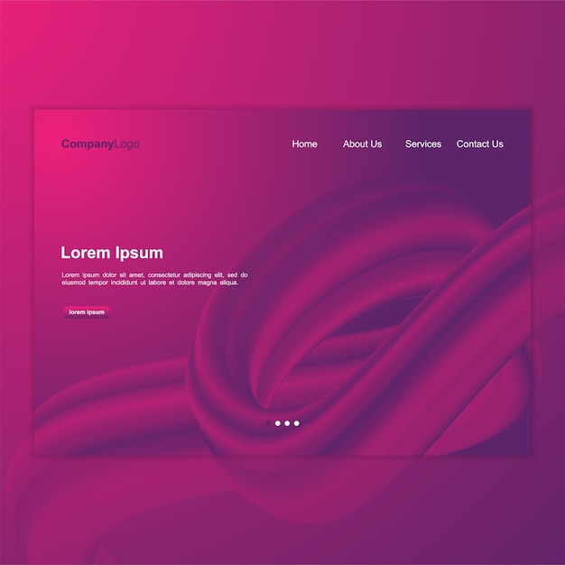 Abstract fluid landing page concept