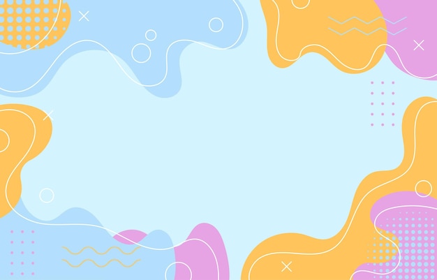 Vector abstract fluid memphis doodle background