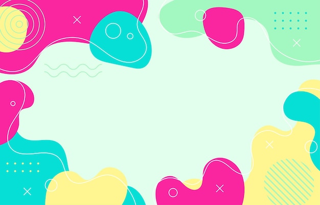 Vector abstract fluid memphis doodle background