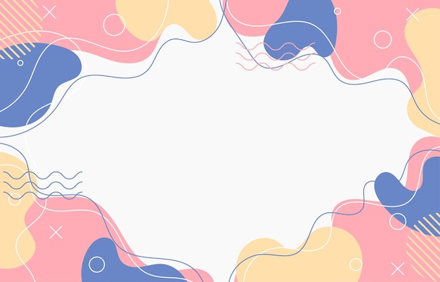 Abstract fluid memphis doodle background