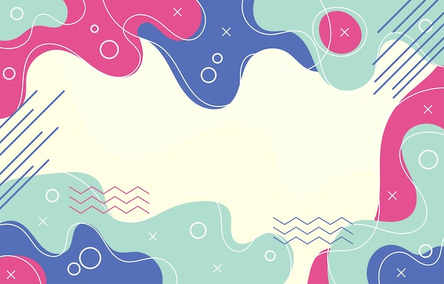 Abstract fluid memphis doodle background