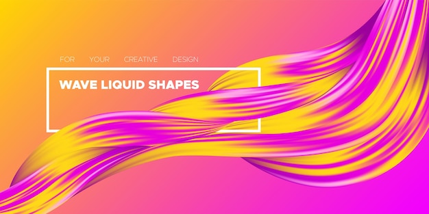 Abstract fluid shape on gradient background